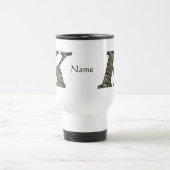 Monogram Initial K Hydrangea Flowers Personalized トラベルマグ (中央)