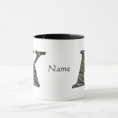 Monogram Initial K Hydrangea Flowers Personalized マグカップ (中央)