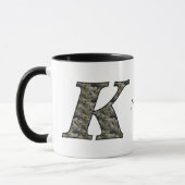 Monogram Initial K Hydrangea Flowers Personalized マグカップ (左)