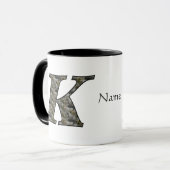 Monogram Initial K Hydrangea Flowers Personalized マグカップ (正面左)
