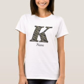 Monogram Initial K Hydrangea Flowers Personalized Tシャツ (正面)