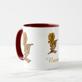 Monogram Initial L Elegant Gold Peony Personalized マグカップ (正面左)
