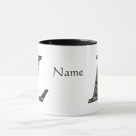 Monogram Initial L Hydrangea Flowers Personalized マグカップ (中央)
