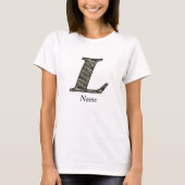 Monogram Initial L Hydrangea Flowers Personalized Tシャツ (正面)
