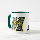 Monogram Initial M Daisies Floral Art Personalized マグカップ (正面左)