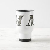 Monogram Initial M Hydrangea Flowers Personalized トラベルマグ (中央)