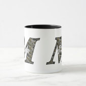 Monogram Initial M Hydrangea Flowers Personalized マグカップ (中央)