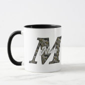Monogram Initial M Hydrangea Flowers Personalized マグカップ (左)