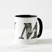 Monogram Initial M Hydrangea Flowers Personalized マグカップ (正面右)