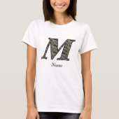 Monogram Initial M Hydrangea Flowers Personalized Tシャツ (正面)