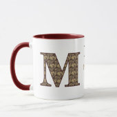 Monogram Initial M Vintage Floral Personalized マグカップ (左)
