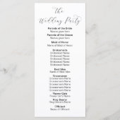 Monogram Initial Minimal Wedding Program プログラム (裏面)