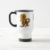 Monogram Initial N Gold Peony Personalized トラベルマグ (左)