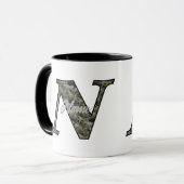 Monogram Initial N Hydrangea Flowers Personalized マグカップ (正面左)