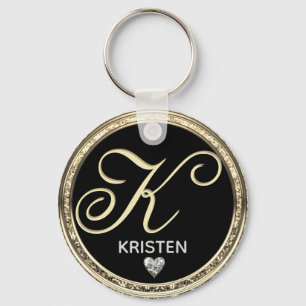 Monogram Initial Name Keychain キーホルダー