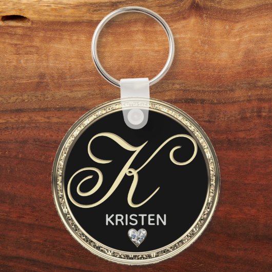 Monogram Initial Name Keychain キーホルダー (正面)