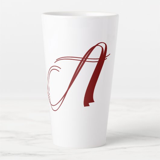 Monogram Initial Name Minimal Script Wedding Gift カフェラテマグ (正面)