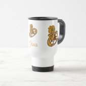 Monogram Initial O Gold Peony Personalized トラベルマグ (正面右)
