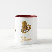 Monogram Initial O Gold Peony Personalized マグカップ (中央)