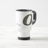 Monogram Initial O Hydrangea Flower Personalized トラベルマグ (正面右)