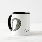 Monogram Initial O Hydrangea Flower Personalized マグカップ (正面左)