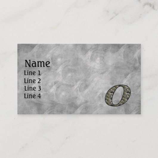 Monogram Initial O Hydrangea Flowers 名刺 (正面)