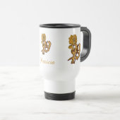 Monogram Initial P Elegant Gold Peony Personalized トラベルマグ (正面右)