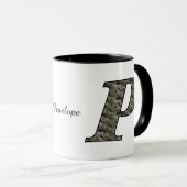 Monogram Initial P Hydrangea Flowers Personalized マグカップ (正面右)