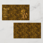 Monogram Initial R Elegant Gold Peony Flower 名刺 (正面/裏面)