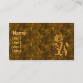 Monogram Initial R Elegant Gold Peony Flower 名刺 (正面)