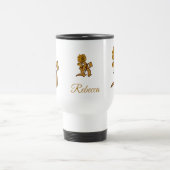 Monogram Initial R Elegant Gold Peony Personalized トラベルマグ (中央)