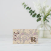 Monogram Initial R Elegant Vintage Floral 名刺 (スタンド正面)
