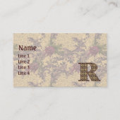 Monogram Initial R Elegant Vintage Floral 名刺 (正面)