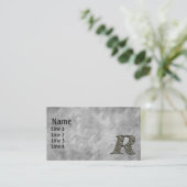 Monogram Initial R Hydrangea Flowers 名刺 (スタンド正面)