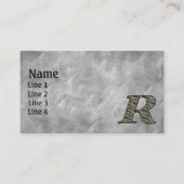 Monogram Initial R Hydrangea Flowers 名刺 (正面)