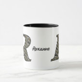 Monogram Initial R Hydrangea Flowers Personalized マグカップ (中央)