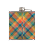 Monogram Initial Rustic Wedding Tartan Plaid フラスク (裏面)