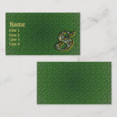 Monogram Initial S Daisies Floral Art 名刺 (正面/裏面)