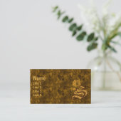 Monogram Initial S Elegant Gold Peony Flower 名刺 (スタンド正面)
