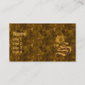 Monogram Initial S Elegant Gold Peony Flower 名刺 (正面)