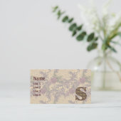 Monogram Initial S Elegant Vintage Floral 名刺 (スタンド正面)