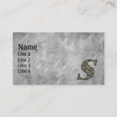 Monogram Initial S Hydrangea Flowers 名刺 (正面)