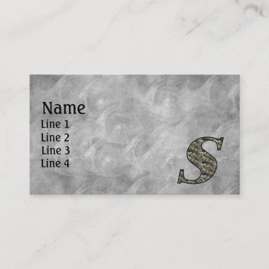 Monogram Initial S Hydrangea Flowers 名刺 (正面)