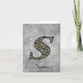Monogram Initial S Hydrangea Flowers Personalized ノートカード (正面)