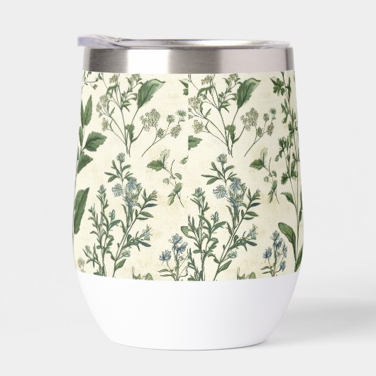 Monogram Initial Sage Green Botanical Florals Gift (右面)