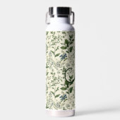Monogram Initial Sage Green Botanical Florals Gift ウォーターボトル (正面)