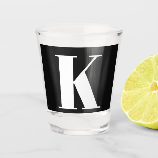 Monogram Initial Wedding Bridal Shower Gift Favor ショットグラス (正面)