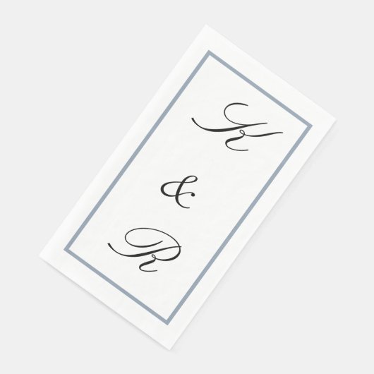 Monogram Initial Wedding Dusty Blue Black Custom (コーナー)