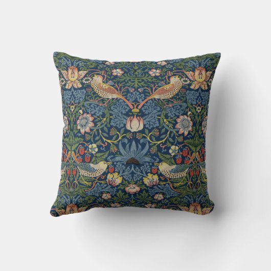 Monogram Initial William Morris Strawberry Thief クッション (裏面)