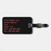 Monogram Initialed赤いハートアートワカスタムーク ラゲッジタグ (裏面横)